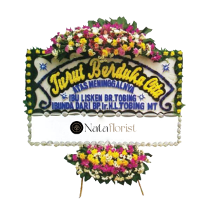 Papan Bunga Styrofoam Full Bunga Artificial + Bunga Fresh + Mahkota V3