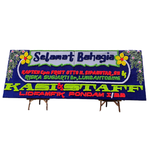 Papan Bunga Gandeng Polos Biru