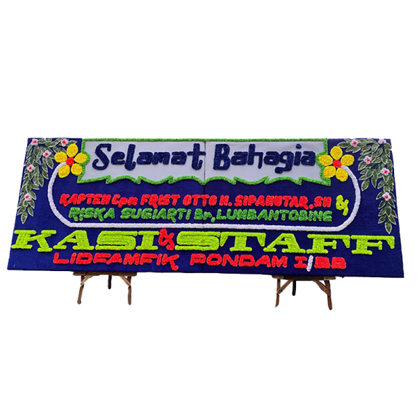 Papan Bunga Gandeng Polos Biru